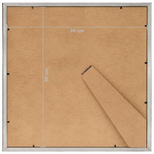 Billedrammer 3 stk. til væg eller bord 30x30 cm MDF sølvfarvet