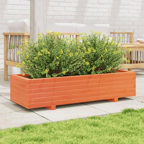 Plantekasse i massivt fyrretræ 110×40×26,5 cm - gyldenbrun
