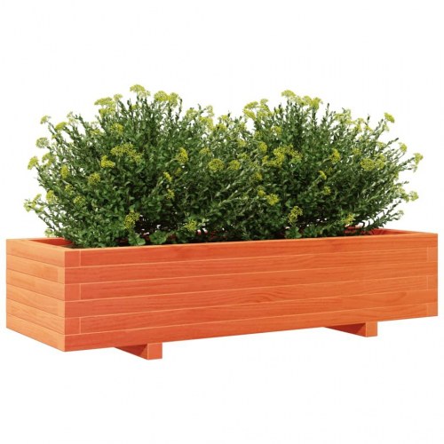 Plantekasse i massivt fyrretræ 110×40×26,5 cm - gyldenbrun