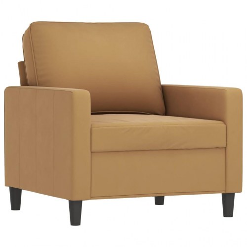 Lænestol i velour - 60 cm sædebredde, brun