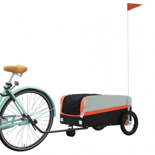 Cykelanhænger 30 kg - jern, sort/orange