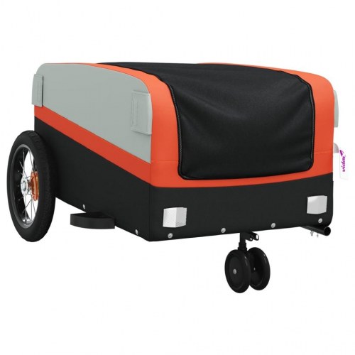 Cykelanhænger 30 kg - jern, sort/orange