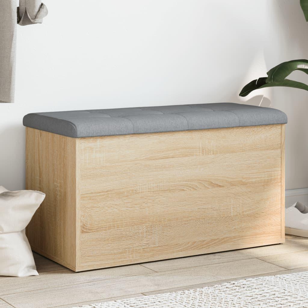 Opbevaringsbænk Sonoma eg 82x42x45 cm konstrueret træ