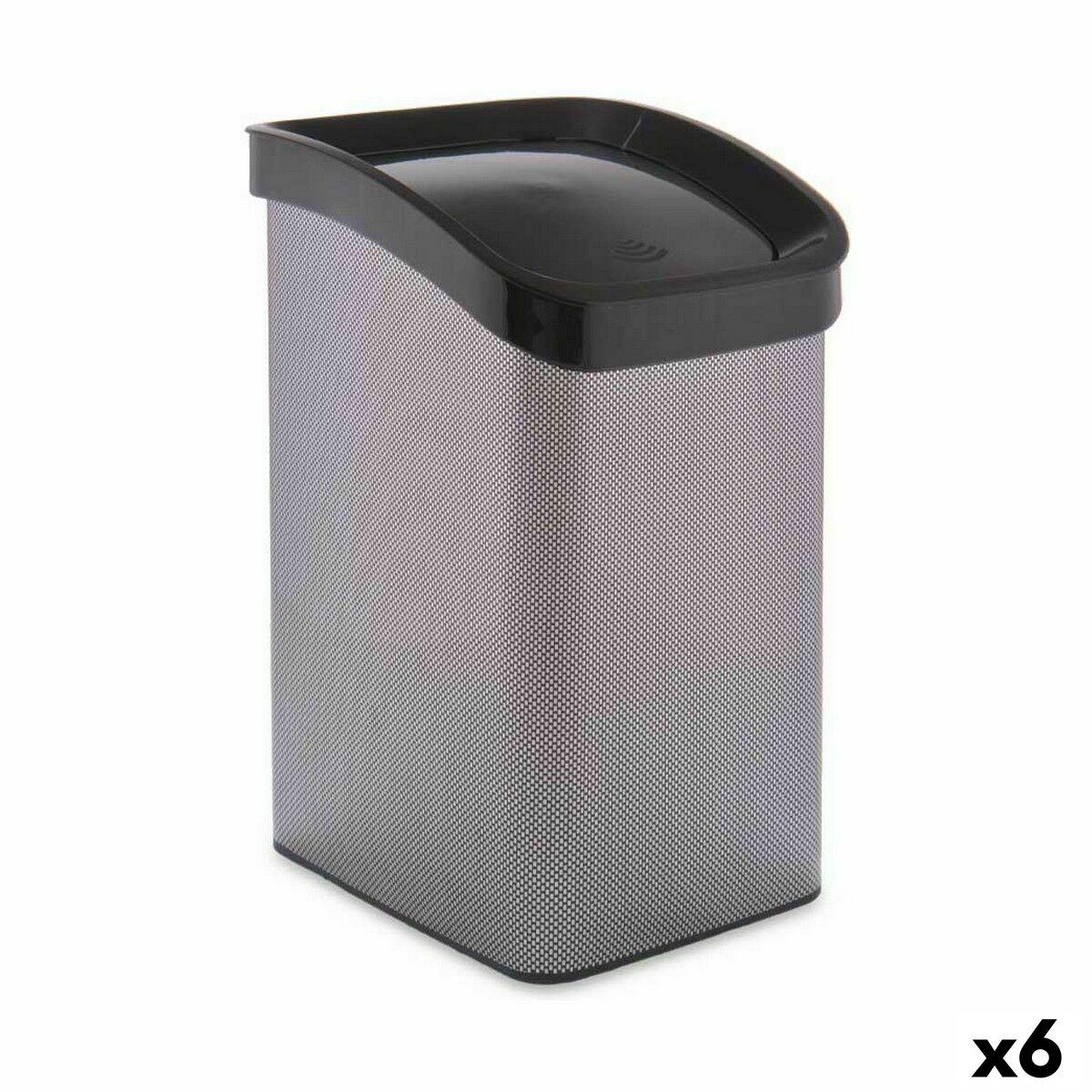 Skraldespand Berilo mørkegrå plastik 12 L - sæt á 6