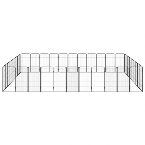 40-panels hundegård 50x100 cm pulverlakeret stål sort