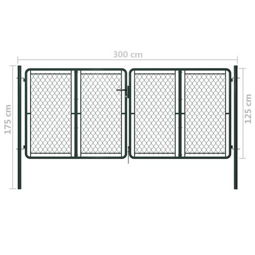 Havelåge 300 x 125 cm stål grøn