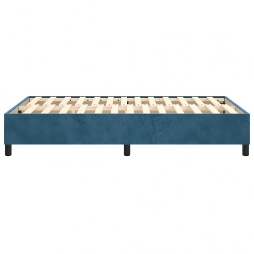 Boxspring sengeramme i fløjl 120 x 200 cm - mørkeblå