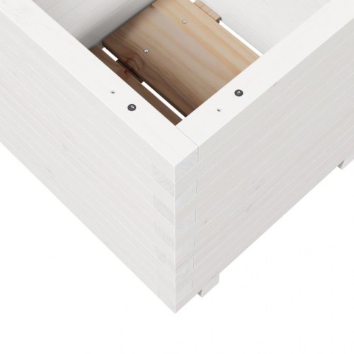 Plantekasse i massivt fyrretræ 50 x 50 x 49,5 cm - hvid