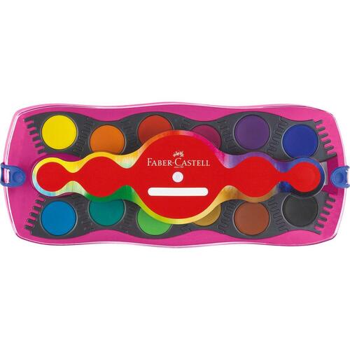 Sæt med Akvarelfarver Faber-Castell Connector 12 farver