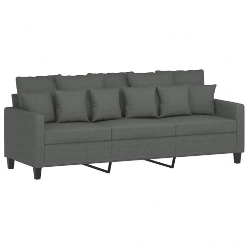 3-personers sofa i stof - mørkegrå, sædebredde 180 cm