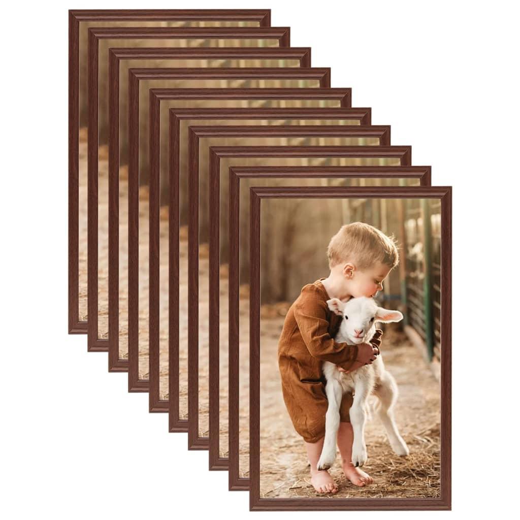 Billedrammer 10 stk. til bord 13x18 cm MDF brun