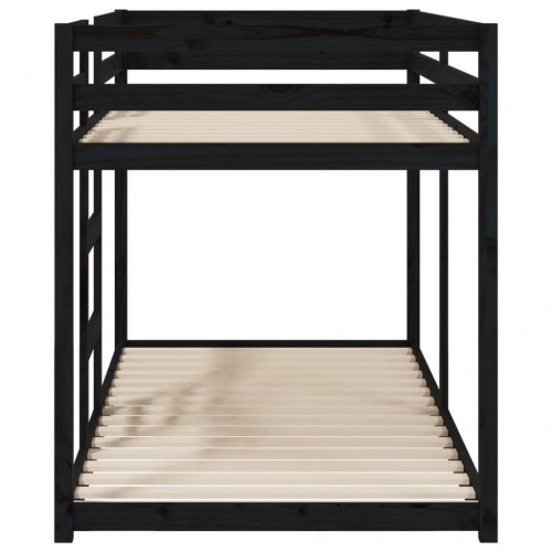 Køjeseng 90x200 cm massivt fyrretræ sort