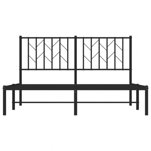 Sengeramme med sengegavl 140x190 cm - metal, sort