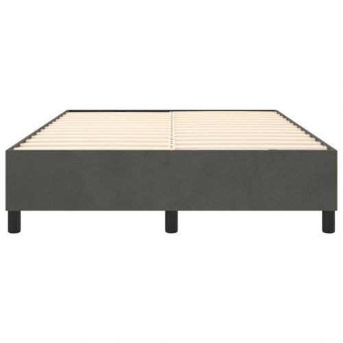Boxspring sengeramme i fløjl - mørkegrå 140 x 190 cm