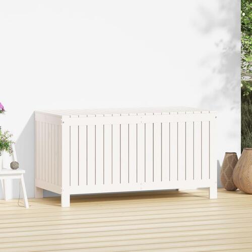 Opbevaringskasse til haven 121x55x64 cm massivt fyrretræ hvid