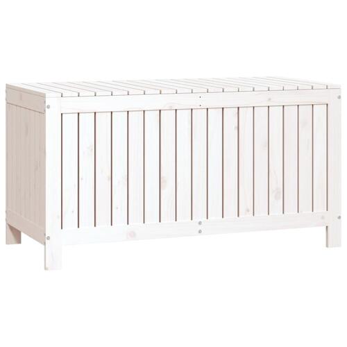 Opbevaringskasse til haven 121x55x64 cm massivt fyrretræ hvid