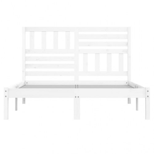 Sengeramme uden madras 150x200 cm massivt fyrretræ hvid