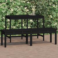 2-personers havebænk 159,5x44x45 cm massivt fyrretræ sort