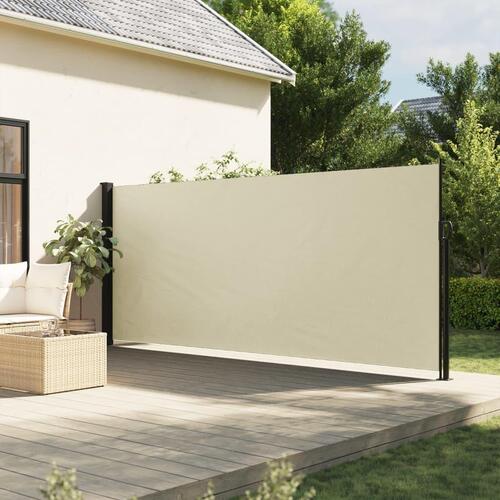 Sidemarkise 160x500 cm sammenrullelig cremefarvet