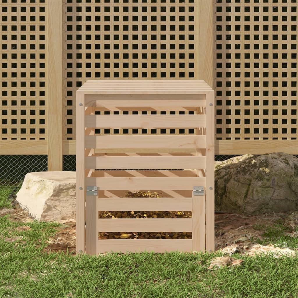 Kompostbeholder 63,5×63,5×77,5 cm massivt fyrretræ