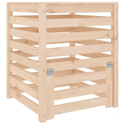 Kompostbeholder i massivt fyrretræ 63,5×63,5×77,5 cm