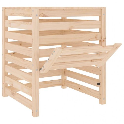 Kompostbeholder i massivt fyrretræ 63,5×63,5×77,5 cm