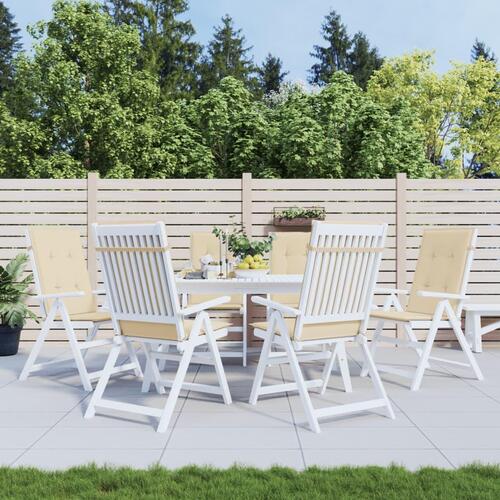Stolehynder m. høj ryg 6 stk. 120x50x3 cm stof beige