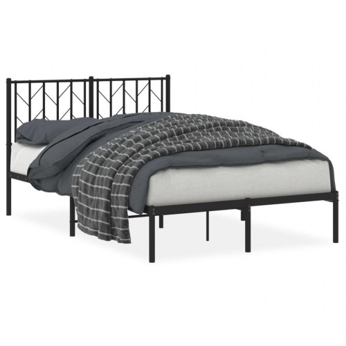 Sengeramme med sengegavl 120x200 cm metal sort