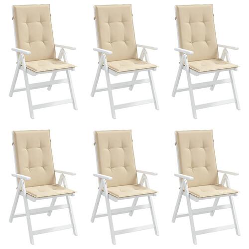 Stolehynder m. høj ryg 6 stk. 120x50x3 cm stof beige