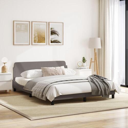 Sengeramme uden madras 160x200 cm stof gråbrun