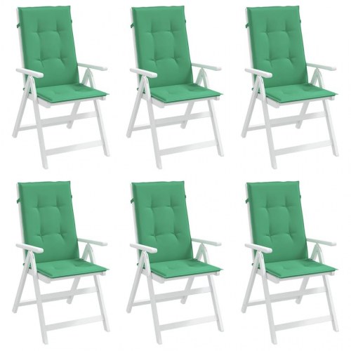 Stolehynder m. høj ryg 6 stk. 120x50x3 cm stof grøn