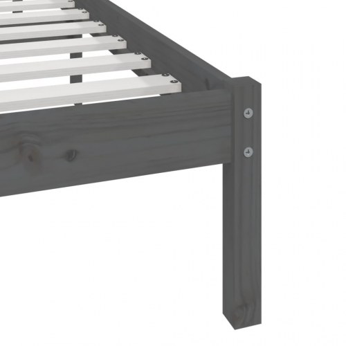 Sengeramme 150x200 cm kingsize massivt fyrretræ grå