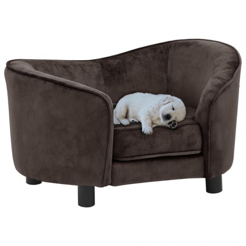 Hundesofa i plys 69 x 49 x 40 cm - brun