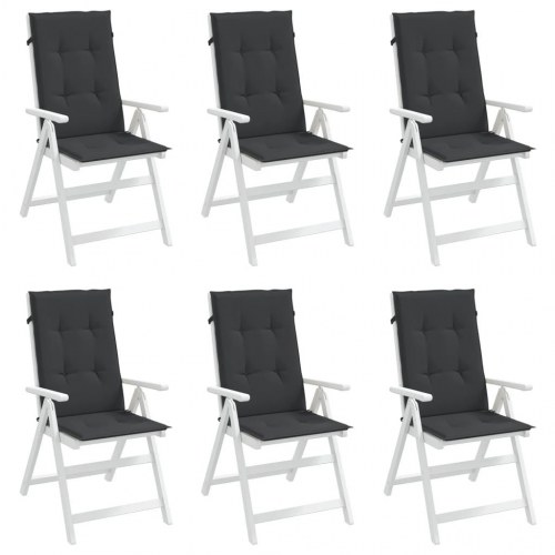 Stolehynder med høj ryg - 6 stk., 120 × 50 × 3 cm, sort stof