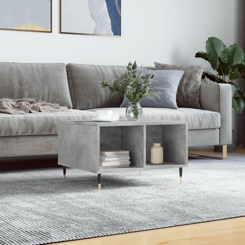 Sofabord i konstrueret træ med opbevaring 60×50×36,5 cm - betongrå