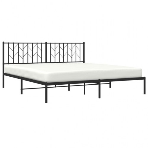 Sengeramme med sengegavl 183×213 cm - metal, sort