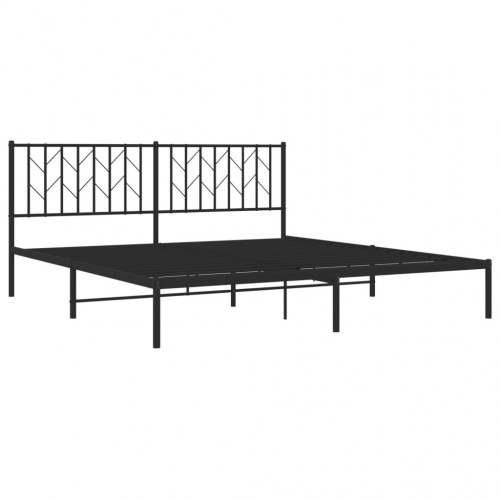 Sengeramme med sengegavl 183×213 cm - metal, sort