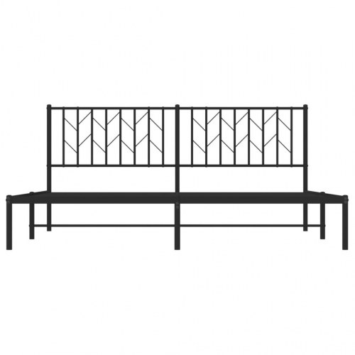 Sengeramme med sengegavl 183×213 cm - metal, sort