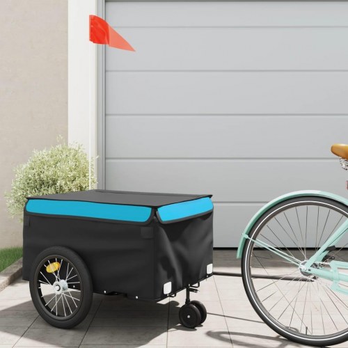 Cykelanhænger 45 kg - jern, sort/blå