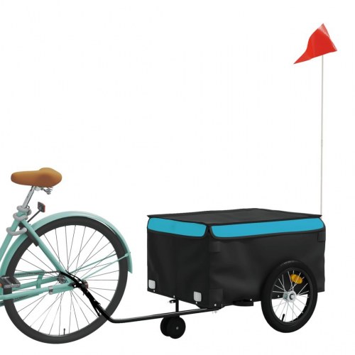 Cykelanhænger 45 kg - jern, sort/blå