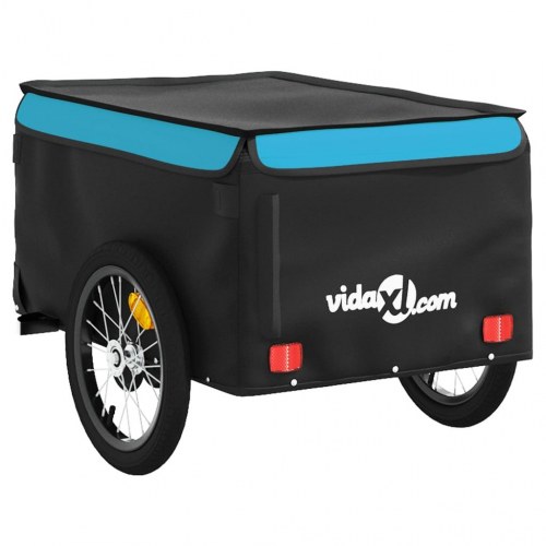 Cykelanhænger 45 kg - jern, sort/blå