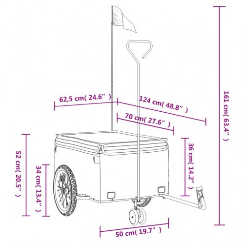 Cykelanhænger 45 kg - jern, sort/blå