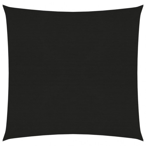 Solsejl 2,5 × 3 m - HDPE 160 g/m², sort rektangulært