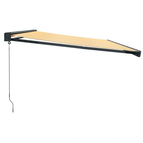 Foldemarkise 5x3 m stof og aluminium gul og hvid