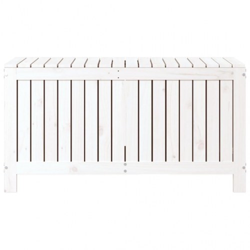 Opbevaringskasse til haven 115x49x60 cm massivt fyrretræ hvid