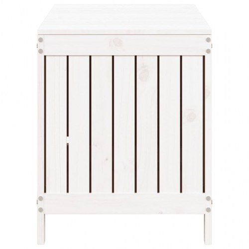 Opbevaringskasse til haven 115x49x60 cm massivt fyrretræ hvid