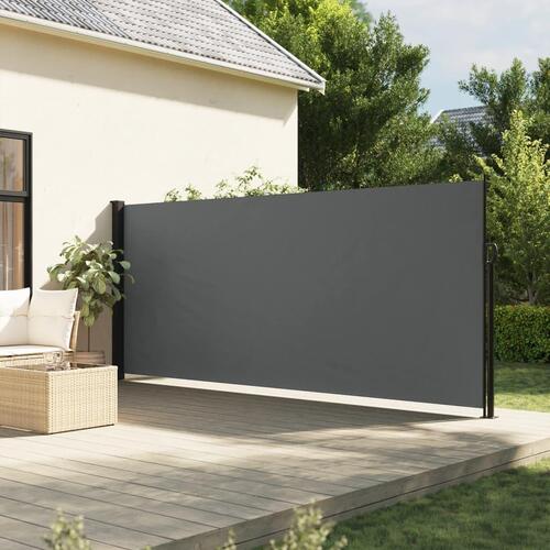 Sidemarkise 180x500 cm sammenrullelig antracitgrå