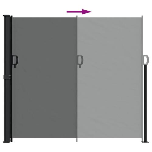Sidemarkise 180x500 cm sammenrullelig antracitgrå