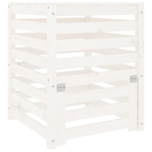 Kompostbeholder i massivt fyrretræ - hvid, 63,5 × 63,5 × 77,5 cm