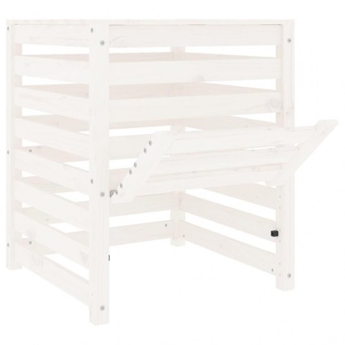Kompostbeholder i massivt fyrretræ - hvid, 63,5 × 63,5 × 77,5 cm